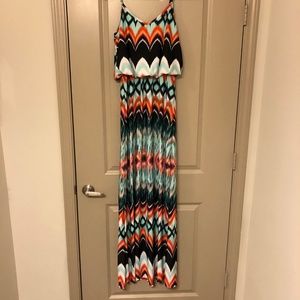 Multicolor boho style maxi dress